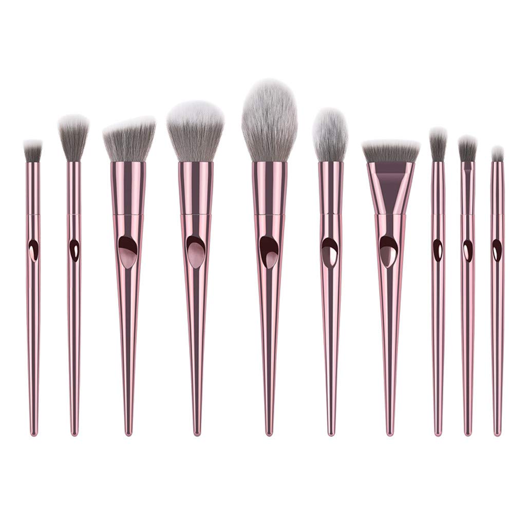New 10pcs Black Oval Toothbrush Makeup Brush Set Cream Contour Powder Concealer Foundation Eyeliner Cosmetics Tool