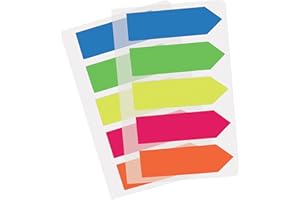 Redi-Tag 5-Color Arrow Flags in Handy Clip-On Holder, 5 Assorted Colors, Custom Message Flags, 125 Flags per Pack, 1-5/8" x 15/32" (B31118)