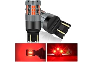 UPXSXT 2Pcs 7443 LED Brake light Bulb Red, W21/5W T20 7444NA CANBUS Error Free Anti Hyper Flash Replacement Bulb Super Bright 30-SMD 25W 4000LM