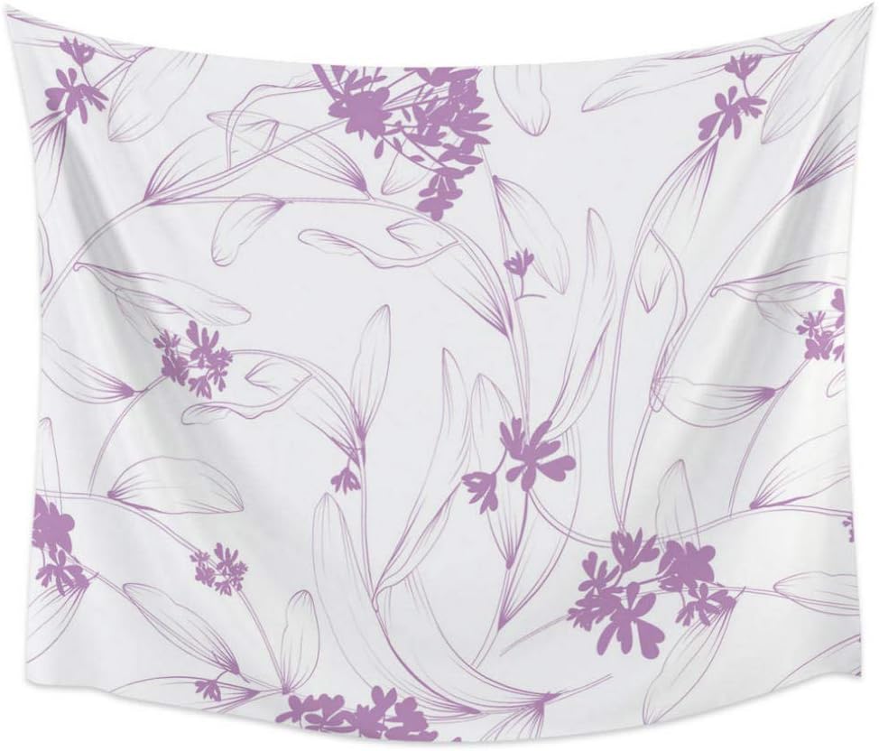 Haolc100CM×150CM Patrón de Flor púrpura Tapiz Colgante de Pared