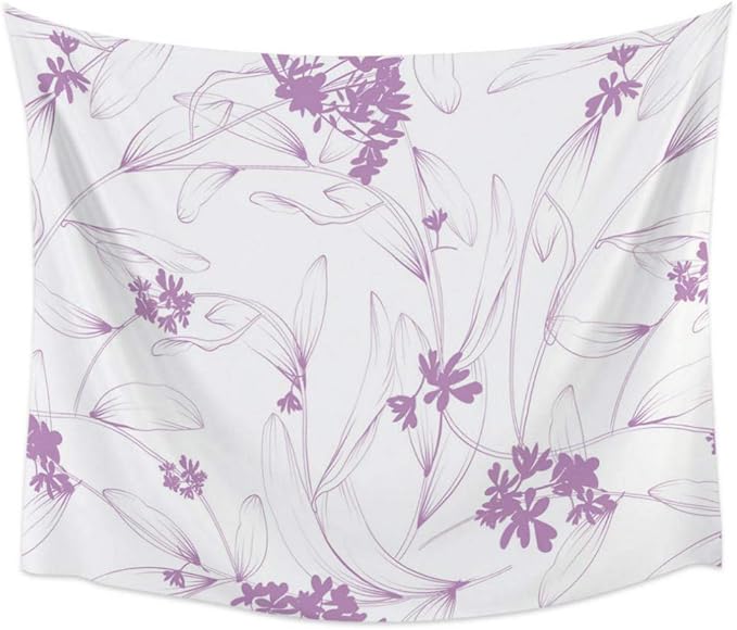 Haolc100CM×150CM Patrón de Flor púrpura Tapiz Colgante de Pared
