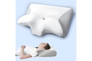 Cervical Neck Pillow for Neck Pain Relief, HOMCA 2 in 1 Ergonomic Pillow for Sleeping, Memory Foam Orthopedic Bed Pillows for