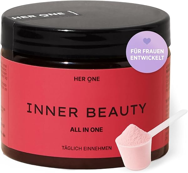 HER ONE INNER BEAUTY All in One | Vitamin Komplex hochdosiert als Multivitamin Pulver | Multivitamine & Mineralstoffe für Frauen | Multivitaminpräparate & Mineralien | Beauty Drink | 30 Portionen