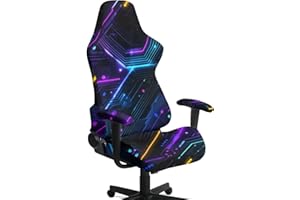 Baxinh Geometric Pattern Gaming Chair Covers Slipcovers with Armrest Protector Stretchable Elastic Computer Reclining Gaming 