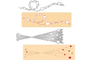 AYWFEY 2 Pcs Cutting Dies for Cards Making Decor, Metal Bubble Spotty Line & Heart Cutting Crafts Template for DIY Embossing Scrapbook Album Card Making Decoration, Silver