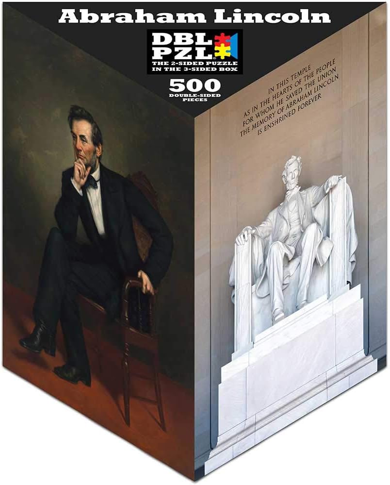 DBL PZL - 500 Piece Double-Sided Jigsaw Puzzle (Abraham Lincoln)