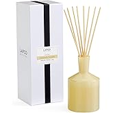 LAFCO New York Classic Reed Diffuser, Chamomile Lavender - 6 oz - Up to 3 Months Fragrance Life - Reusable, Hand Blown Glass Vessel - Natural Wood Reeds - Made in The USA