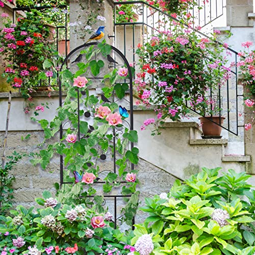 medla Metal Garden Trellis Panels: 2 Pack 187.5 cm Tall Plant Climbing Fencing Screening Barrier Outdoor Lawn Edging Border for Climbing Plants Potted Vines Vegetables Flowers Backyard Patio