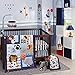 Lambs & Ivy Future All Star Sports Sherpa Blanket, Blue/Red