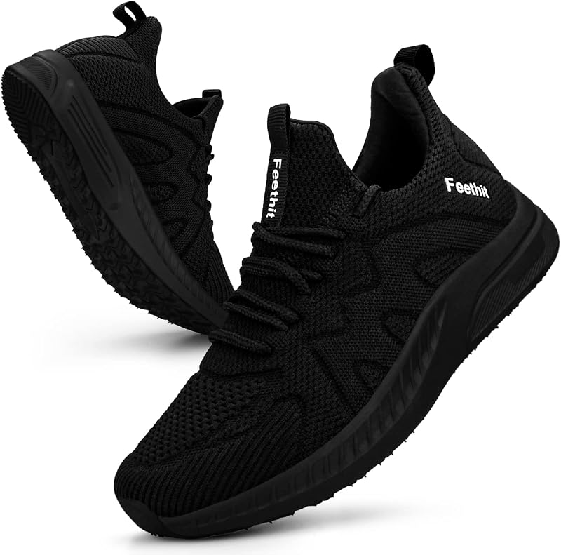 Feethit Women Trainers Casual Sneakers Lightweight Breathable Black 8