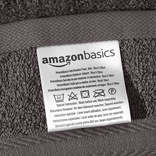 AmazonBasics-Handtuch-Set-ausbleichsicher-2-Handtuecher-Schwarz-100-Baumwolle-500gm