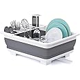 THANSTAR Collapsible Dish Drying Rack Portable Dinnerware Drainer Organizer for Kitchen RV Campers Travel Trailer Space Savin
