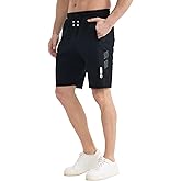 FizzPop Mens Shorts Casual Gym Athletic Workout Running Sweat Cotton Stretch Shorts with Zipper Pockets Basketball Tennis