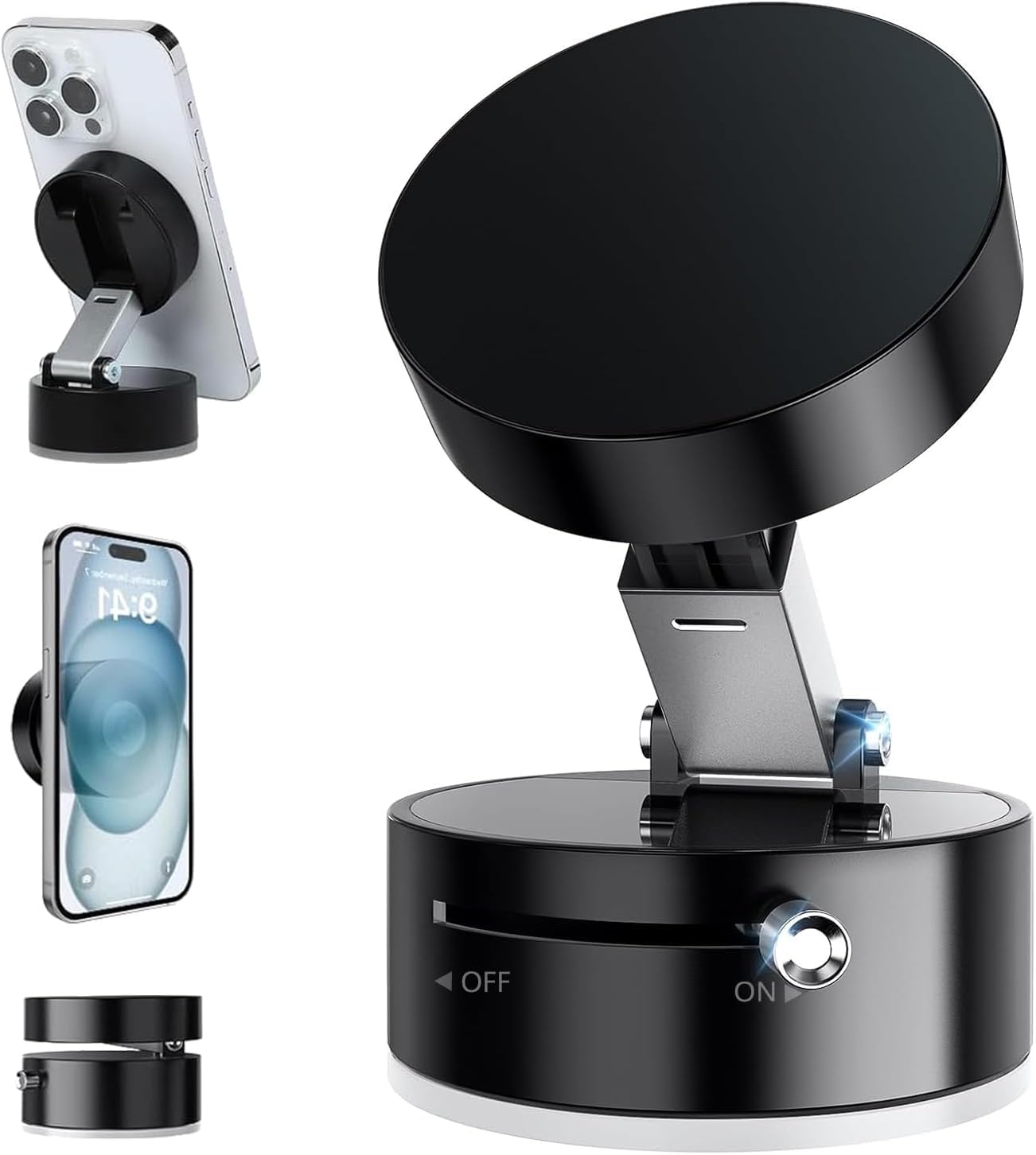 Photo 1 of Faatchoi Suction Cup Phone Mount Pro - Next-Gen Vacuum Magnetic Phone Holder for Car, 180° Adjustable Angle, Non-Slip Dashboard/Windshield Car Phone Holder, Bonus Toroidal Metal.