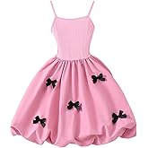 Verdusa Girl's Bubble Cami Dress A Line Bow Flowy Cute Party Dresses Summer Outfits
