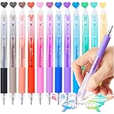 ArvezVoy 12Pcs Multicolor Erasable Gel Pens, Retractable Colored Fine Point 0.7 mm, Quick-Drying, Comfort Grip Writing Pens for School, Office, Exams (12)