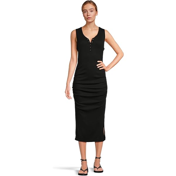 Michael Stars Womens Wren Ruched Midi Bark Medium at Amazon Women's  Clothing store