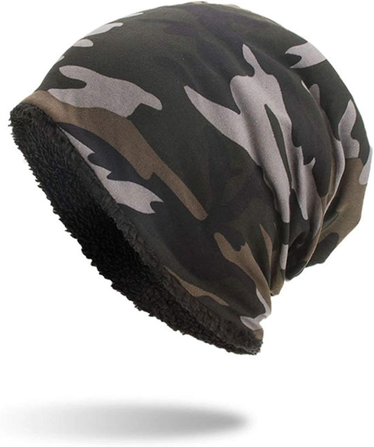 Warm Winter Wool Ski Caps Beanie Hats for Men and Women Camo Winter Hat