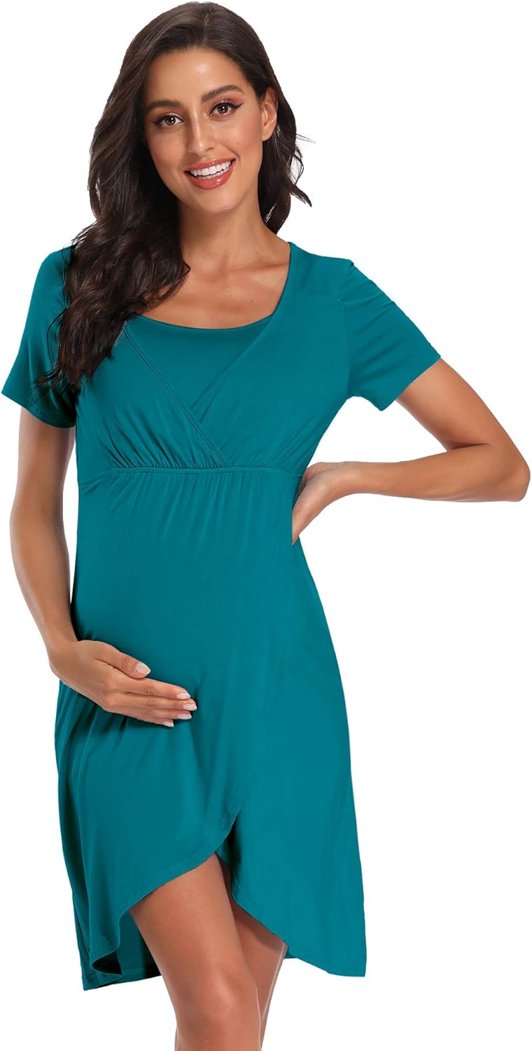 POSHGLAM Women's 3 in 1 Labor/Delivery/Nursing Nightgown Maternity Hospital Gown Breastfeeding Sleepwear at  Women’s Clothing store