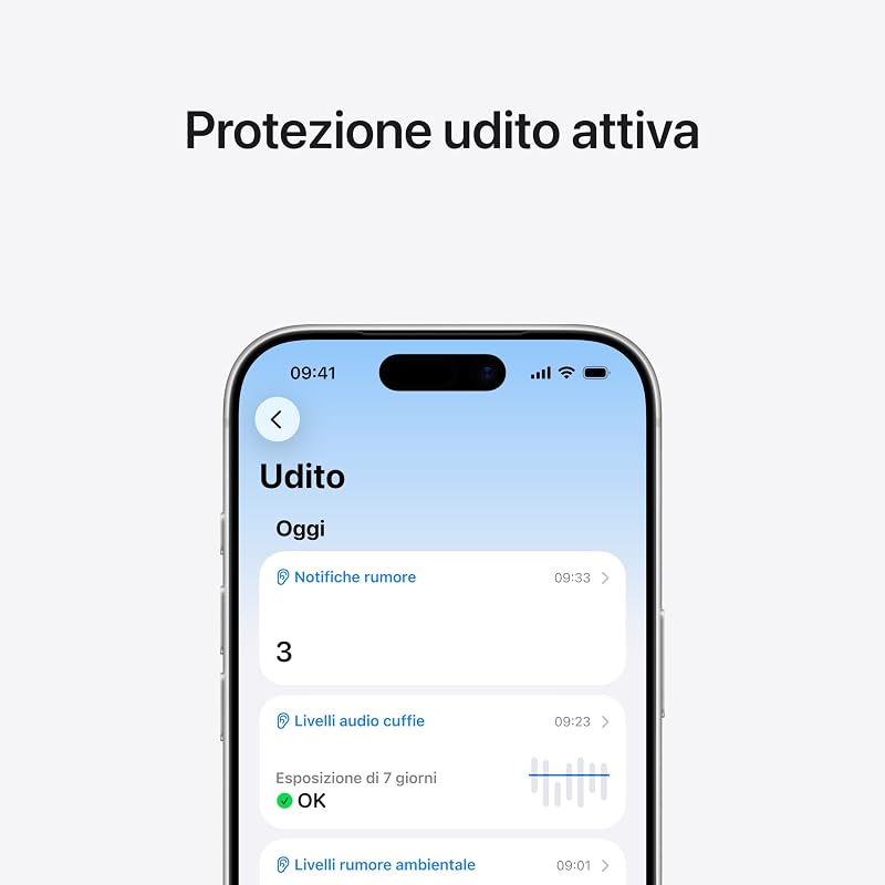 AirPods Pro 3, Cancellazione attiva del rumore, Rilevamento della frequenza cardiaca, Cuffie Bluetooth, Audio spaziale, Suono ad alta fedeltà, Ricarica USB-C​​​​​​​