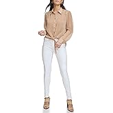 Calvin Klein Womens Long Sleeve Printed Blouse Top