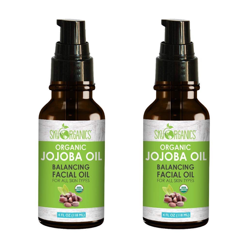Sky Organics USDA Organic Jojoba Oil: Unrefined, 100% Pure, Cold-Pressed- Moisturizing & Healing, For Dry & Oily Skin, Acne, Frizzy Hair - For Skin, Hair and Nail Care, 4 oz : Beauty