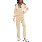 Totatuit Sweatsuits for Women 2 Piece Lounge Outfits Sweatshirt Wide Leg Sweatpant Tracksuit Matching Set