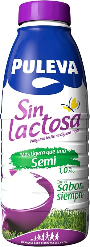 Puleva Leite Semidesnatado Sem Lactose 1% M.G garrafa 1L - Pack 6 unidades