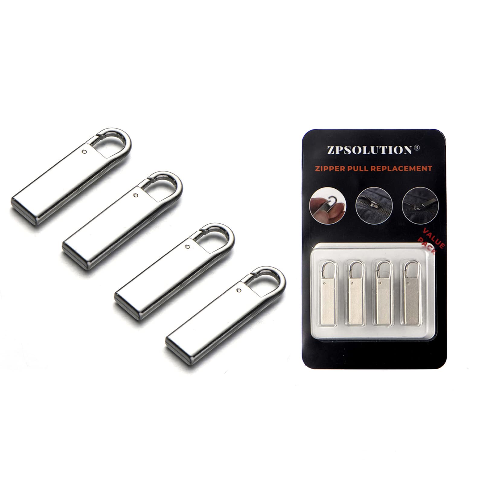 Zpsolution Zpsolution Zipper Handle Pull Replacement Metal Zipper Tab Repair Easy Use for Broken and Missing Zipper Pulls On Luggage Suitcase