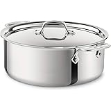 All-Clad 4506 Stainless Steel Tri-Ply Bonded Dishwasher Safe Stockpot with Lid / Cookware, 6-Quart, Silver
