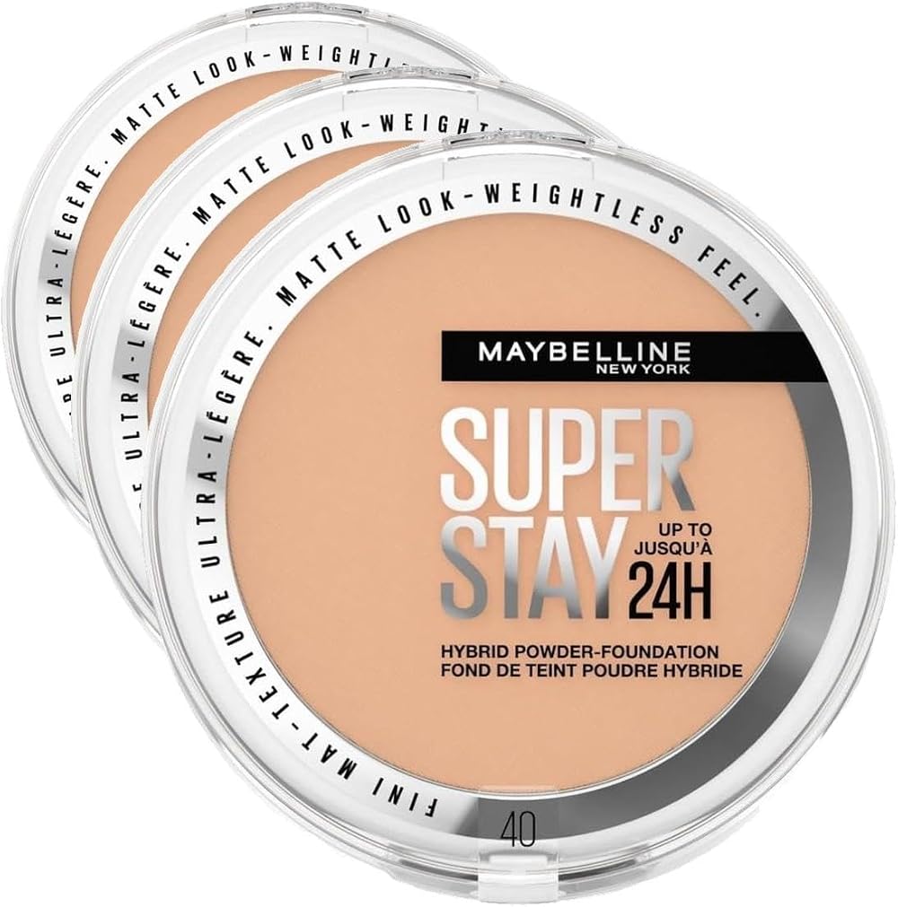 Maybelline SuperStay 24H Hybrid Powder Foundation Medium to Full 3 Pack 40