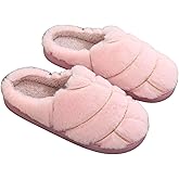Womens Mens Solid Color Slippers Memory Foam Plush Concha Slippers Lining Warm Soft Cozy Home Slipper Outdoor Indoor House Shoes