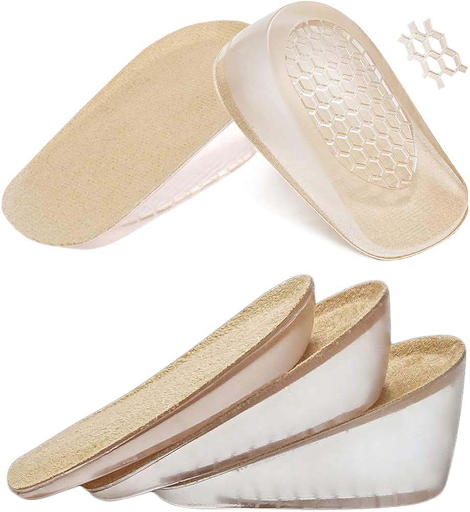 Ailaka 2 Pairs Gel Height Increase Insole, Invisible Heel Lift Inserts