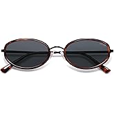 SOJOS Trendy Oval Polarized Sunglasses for Women Men, 80s 90s Chic Retro Vintage Sunnies SJ1248