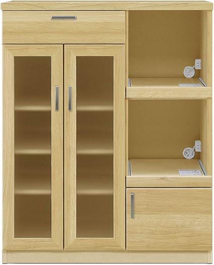 Amazon チュロス 90mレンジ台 幅90 3 キッチン収納 完成品 キッチン収納棚 キッチンラック ラック キッチン 台所 台所収納 食器収納 キッチンボード キッチンキャビネット キッチンラック シェルフ 幅90 3 奥行44 5 高さ113 ナチュラル 収納家具のイー ユニット