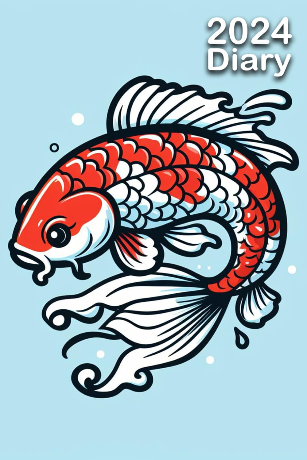 2024 Diary: Koi Carp Fish | A5 Week to View Dated from Jan 2024 to Dec 2024 | Weekly Planner Agenda Personal Organiser
