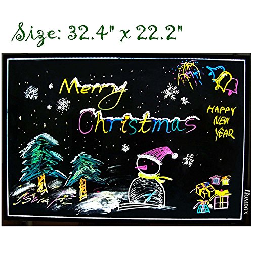 Pesters 32.4" x 22.2" LED Message Writing Board, Flashing Illuminated Erasable Neon Led Menu Board, 8-Color Control Signal Display, Remote Control, Include Marker Pen and Wipe-off Cloth (US STOCK)
