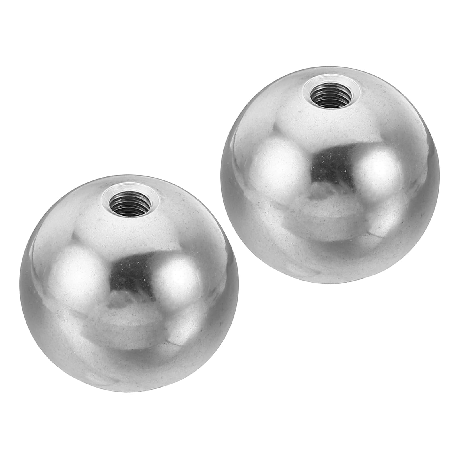 PATIKIL M6x30mm Ball Nuts Knob, 2 Pack Female Thread 304 Stainless Steel Round Blind Hole Screw Cap Cover for Lighting Machinery DIY Decoration, Silver