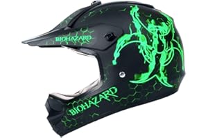 Orthrus DOT Certified Adult & Youth Helmet for Dirt Bike ATV Motocross Offroad Motorcycle Bike(BIO-Green,L)