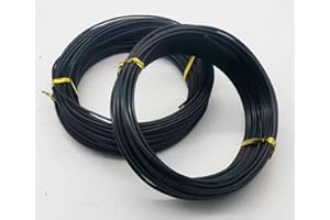 Gabasinover,Anodized Aluminum Bonsai Training Wire of Black.1.0-6.0 mm dimater,and 250g Large Roll_60 feet (2.5)