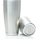Bull in China 2-Piece Cocktail Shaker Stainless Steel – 28 oz Weighted Shaker & 18oz Weighted Cheater Tin, Professional Grade Bar Shaker, Premium Cocktail Shaker Set for Professional & Home Bartenders