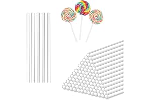 Clear Lollipop Sticks - 100Pcs Reusable Acrylic Candy Sticks for Cake Topper, Cookie, Making Lollipops, Cake Pop Candies - 4 