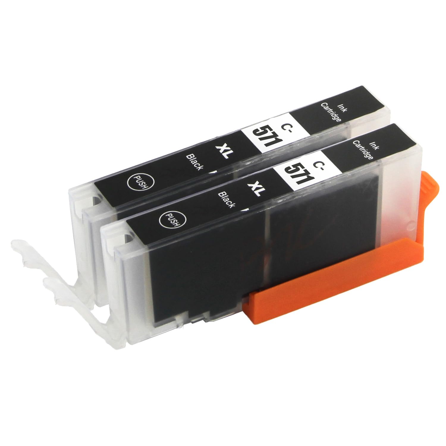 Go Inks 2 Black Ink Cartridges to replace Canon CLI-571Bk Compatible/non-OEM for PIXMA Printers