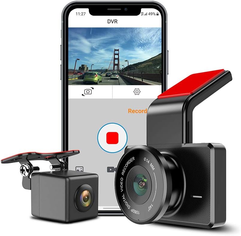 iMirror Dual Dash Cam Dashboard Camera Recorder Front FHD 1080P and Rear 720P Cam with 170&deg; Wide Angle Front Cam Night Vision Motion Detection Loop Recording G-Sensor Parking Monitor