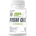 MusclePharm Essentials Fish Oil, Elite Omega 3 Supplement, Supports Joints, Muscular Performance & Recovery, Brain, Heart & Immune Health, 2000mg Omega 3 Fish Oil Per Serving, 60 Softgels, 30 Servings