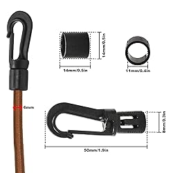 1/4" Bungee Shock Cords with Hooks, 32 Feet Elastic