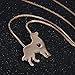 WeiVan Golden Retriever Necklace Gold Plated Dog Pendant with Box Chain
