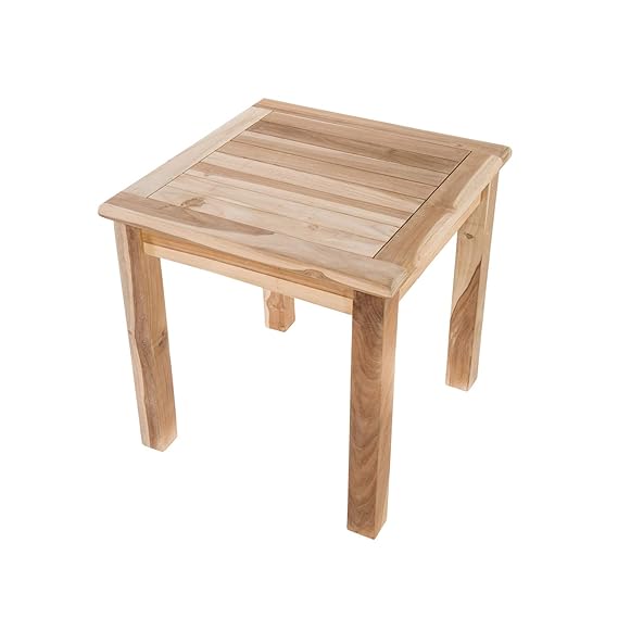 MACOShopde by MACO Möbel Beistelltisch Gartentisch aus Teak Holz 50x50 cm quadratisch- Holztisch massiv