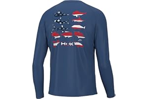 Huk Men's Pursuit Hogzilla | Long Sleeve Performance Fishing Shirt with +30 UPF Sun Protection, Seashell Pink, Small