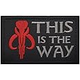 This is The Way Mandalorian Full Helmet Inspired Military Patch Fastener Hook and Loop Backing Appliques Tactical Badges Embroidered Fabric Patches